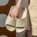 Solid Color Simple Thick-Soled Unisex Outdoor Casual Home Bathroom Non-Slip Couple Slippers Thickened Soft_vogvips.com