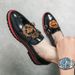 New Fashion Men's Brown Business Casual Loafer Shoes Daily Office Black Buckle Monk Men's Shoes One Foot Cover Banquet Dress Wedding Leather Shoes_vogvips.com