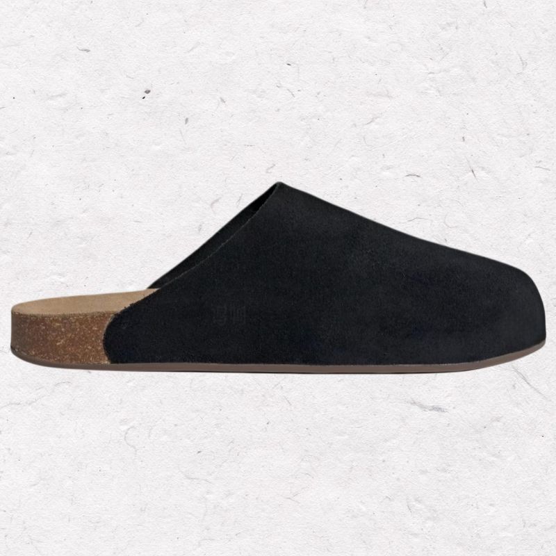 Comfort Suede Backless Clogs Closed Toe Slip On Casual Shoes Men Women_vogvips.com