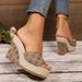 Super High Heels Slippers Women's New Summer Wear Fashion Printed All-in-one Thick Sole Non-slip Wedge Flip-flops_vogvips.com