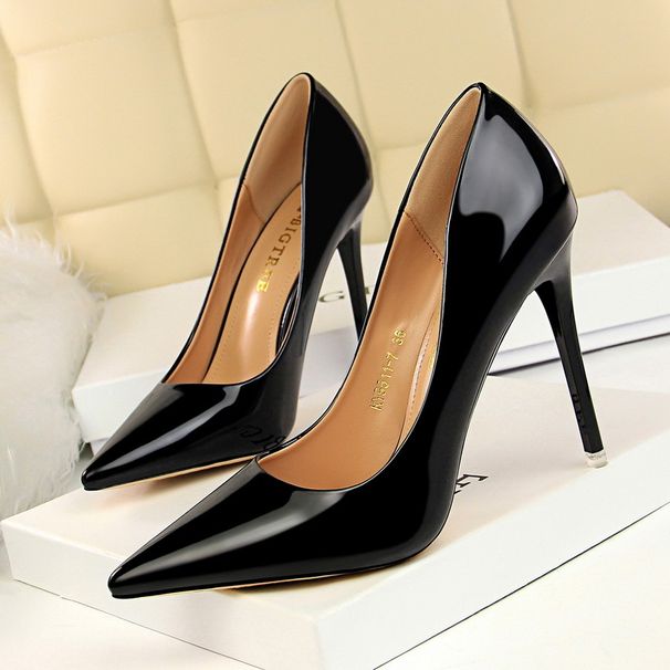 P9 European And American Style Fashion Metal Heel High Heels Women's Shoes High Heel Shallow Mouth Pointy Toe Sexy Nightclub Slimming Shoes_vogvips.com