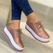 New For Women, Round Toe Thick Soled Casual Adhesive Shoes, Single Shoes_vogvips.com
