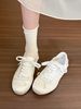 Lan Cabinet Soft And Fluffy Girl's Bowknot White Sneakers Summer Lace-up Casual Agan Training Shoes For Women_vogvips.com