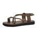 Cameido Women's Casual And Everyday Brown And Brown Pu Round-Toed Flat Sandals_vogvips.com