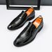 New Fashion Men's British Black Business Casual Loafer Shoes Daily Driving Office Leather Shoes One Foot Pedal Lazy Brown Banquet Dress Wedding Men's_vogvips.com
