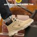 Men's High Top Steel Toe Safety Boots, Anti-Smashing Anti-Puncture, Microfiber Leather Upper, EVA Sole For Miners, Construction & Factory Workers_vogvips.com