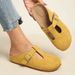 Women's T-Strap Buckle Closed Toe Mules, Backless Flat Casual Slippers, Slip On Indoor Outdoor Walking Shoes_vogvips.com