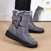 New Large Size Cotton Rabbit Fur Cross-Border Warm Snow With Velcro Waterproof Boots Casual Women's Shoes_vogvips.com