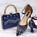 Women's High-Heel Sandals And Handbag Set Gold European And American Style Women's Pointed High Heels, Catwalk Shoes, Square Handbag, Full Diamond 3D_vogvips.com