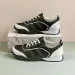 OKIMOZ Retro Color Block Leather Sneakers Black Olive Casual Athletic Shoes Myxczx66_vogvips.com