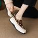 Thick Soled Sponge Leopard Print Lazy Shoes, 2025 New Item, Spring Mid Heel, One Foot Fisherman Women's Single Shoes_vogvips.com