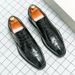 Euro Step Formal Business New Brogue Casual Large Size Pointed Leather Groom Wedding Shoes_vogvips.com