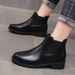 Plus Size For Women 2025 Spring And Autumn New Red Martin Round Toe Chunky Mid Heel Elastic Short Boots_vogvips.com