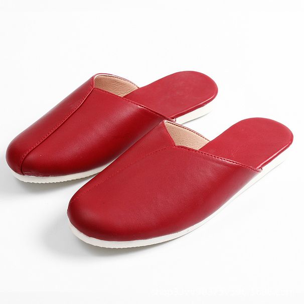 Men’s Shoes Four Seasons Genuine Leather Home Slippers Indoor Custom Non Slip Home Sheepskin Head Leather Slippers_vogvips.com