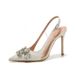 2025 Spring/Summer New Pointed Toe Shallow Mouth White Stiletto High Heels With Rhinestones Elegant French Style Wedding_vogvips.com