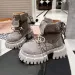 Stylish Booties Scrub Leather Big Round Toe Lapel Platform Block Heel Naked Boots 251226_vogvips.com