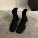 Slim Short For Women 2024 Spring And Autumn New Style Chunky Mid Heel Fleece Lined Stretch Sock Nude Color Martin Boots_vogvips.com