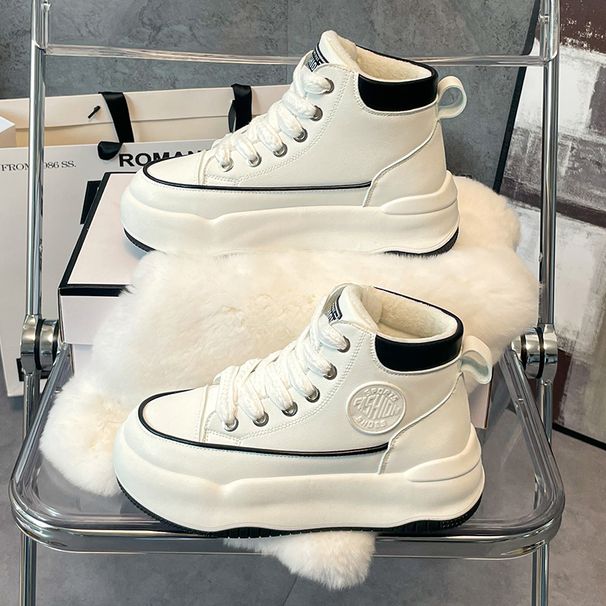 Women's Plush High-top Fashion Casual Sneakers_vogvips.com
