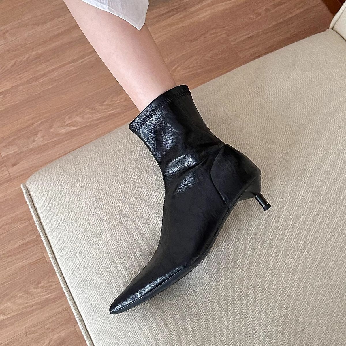 Autumn And Winter New Style Of Pointed-toe, Slender Commuter Women 2025 High-heeled Ankle Boots_vogvips.com