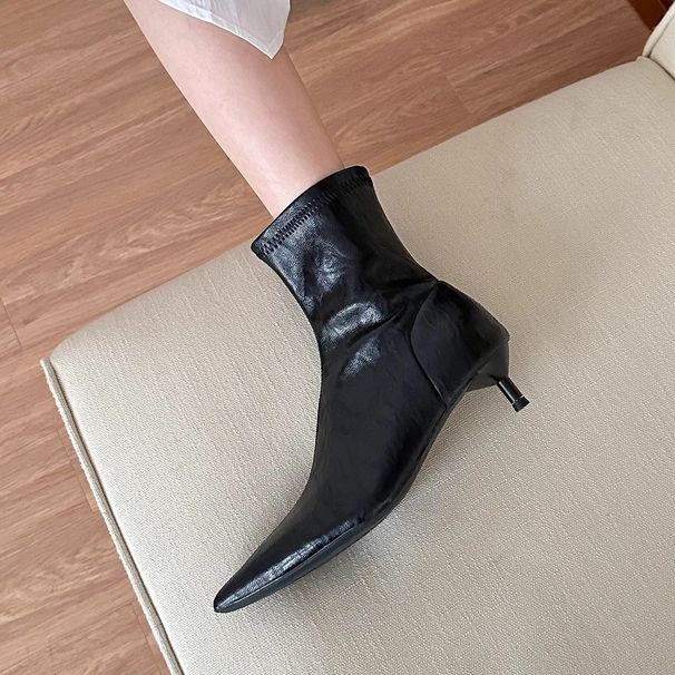 Autumn And Winter New Style Of Pointed-toe, Slender Commuter Women 2025. High-heeled Ankle Boots_vogvips.com