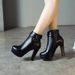 Autumn/Winter New Style Short Boots With High Heels, Waterproof Platform, Leather Buckle, European Style, Simple And Fashionable, Martin Boots_vogvips.com