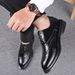 Men's Classic Brogue Derby Shoes - Round Toe Formal Dress Shoes With Lace-Up Design, Comfortable Rubber Sole, Fashionable Business Casual Shoes_vogvips.com