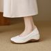 MTX Light Thick-Soled Lazy Platform For Women, Genuine Round-Toe Slip-On Shoes, 2025 Autumn Casual High-Heeled_vogvips.com