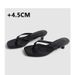 Genuine Leather Kitten Heel Flip Flops for Women Fashionable Thong High Heeled Sandals French Style Sheepskin Version in Stock_vogvips.com