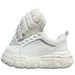 Men's Fashionable Solid Color Platform Height Increasing Leather Low Top Lace Up Casual Shoes For Spring And Autumn, White Shoes For Students_vogvips.com