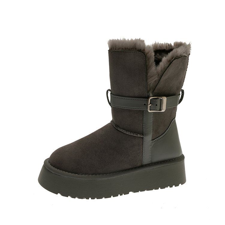 High Top Snow Boots For Women In Winter, Warm And Plush Thick Snow Cotton Shoes_vogvips.com