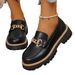 New Autumn Loafers For , Large Size Casual Suede British Style Women's Shoes, Chunky Heel Thick Sole_vogvips.com