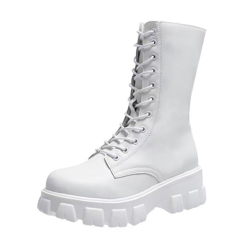 2024 Autumn Winter New Mid-Calf Motorcycle British Style Thick Sole IS Martin Short Women's Trendy Internet Celebrity_vogvips.com