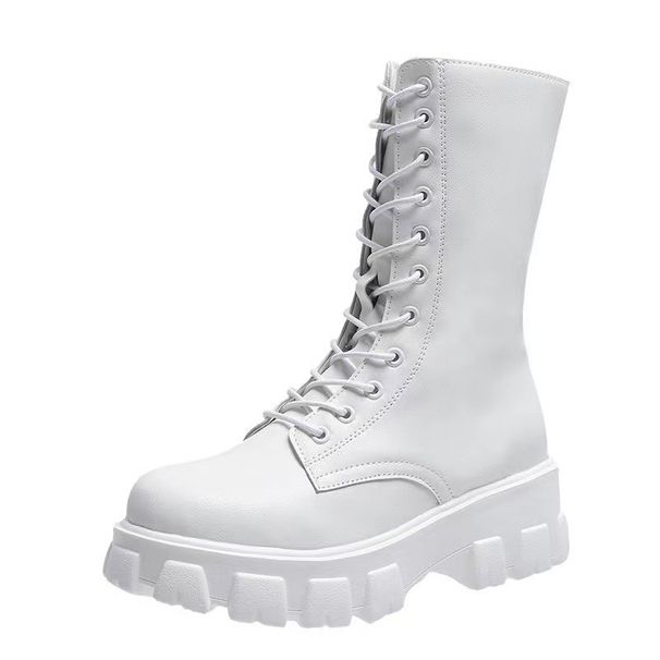 2024 Autumn Winter New Mid-Calf Motorcycle British Style Thick Sole IS Martin Short Women's Trendy Internet Celebrity_vogvips.com
