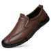 Large Size Loafers Men's Casual Two Wear Beanie Shoes Work Leather Shoes_vogvips.com