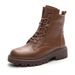 Women's Martin Autumn Single 2025 British Style Short Winter Fleece Lined New Genuine Leather Thick Sole Boots_vogvips.com