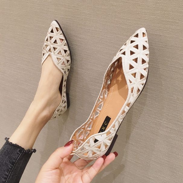 Fashion Plus Size Flats Pointed Flat Shoes_vogvips.com