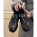 Belt Buckle Thick Heel Round Head Loafers One Pedal Commuter Loafers Women's Single Shoes._vogvips.com