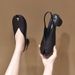 High Heeled Sandals 2023 Summer New European And American Style Closed Toe Hollow Back Thick Heel Women's Shoes First Layer Cowhide Fish Mouth_vogvips.com