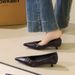 2388-1 Korean-style Fashionable Panama-pattern Professional Pointed-toe Low-heel Women's Slip-on Mid-heel Shoes_vogvips.com