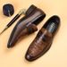 New Leather Business Men's Shoes, British Style Breathable Slip-on Casual Fashion Pointed Shoes_vogvips.com