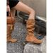 Women's Comfortable Soft Leather Mid-Calf Western Boots With Round Toe And Hidden Wedge Heel For Autumn Winter Spring Above The Knee_vogvips.com