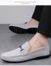 Men's Shoes Leather Soft-soled Velvet Lazy Casual Beanie Leather Shoes_vogvips.com