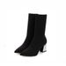 Knitted High-Top Sock For Women, Mid-Calf, Spring New Korean Style, Versatile Chunky Heel Short, Thin Elastic Slim_vogvips.com