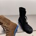Women Boxing Boots XJ Women's Shoes 25 Autumn Winter Fashion Stretch Fabric Patchwork Suede Round Toe Lace-Up Slip-On Flat Boxing Short_vogvips.com