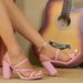 2026 Summer New Square-Toe High-Heel For Women With Cross Straps, Elastic Back Strap, Chunky Heel Sandals From The_vogvips.com