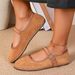 Wind Shoes, Rocking Thread Suede, Mary Jane Flat Sole, Red, Gentle, Evening Fairy_vogvips.com