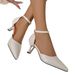 Foreign Trade Large Size High-heeled Women's Sandals, Summer Pointed Toe Stiletto Fashion British Style Buckle Shoes_vogvips.com