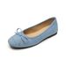 French Flat-soled Single Shoes Women's Bow Ballet Shallow Mouth Soft Sole Suede Beanie Shoes Women_vogvips.com