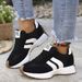 Plus Size Women's Chunky Sneakers With Breathable PU Upper Comfortable Low-Top Lace-Up Casual Shoes For Everyday Wear_vogvips.com