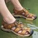 Plus-Size Beach Shoes For Men, Summer Outdoor Men's Sandals, Soft-Soled Closed-Toe Outdoor Casual Slippers For Men_vogvips.com